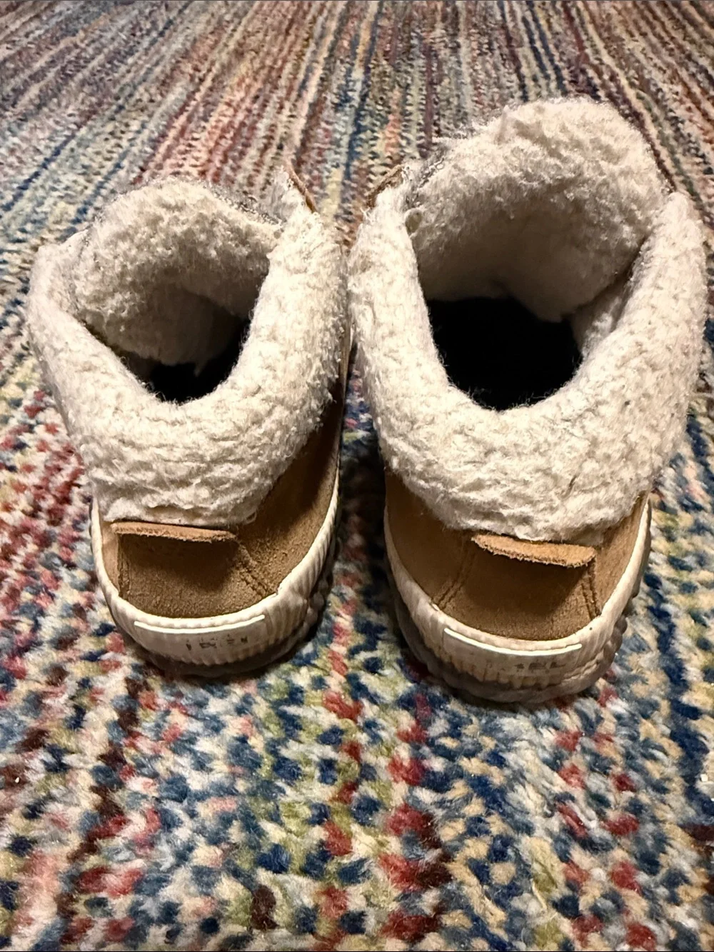 Sorel Kids Tan Suede Boots with Pink Laces